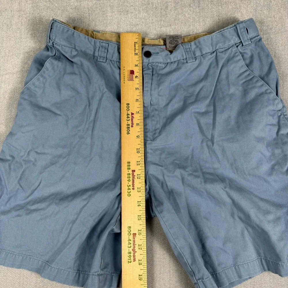 Geoffrey Beene Chino Classic Fit Mid Rise Twill Shorts Mens 38 Blue Cotton